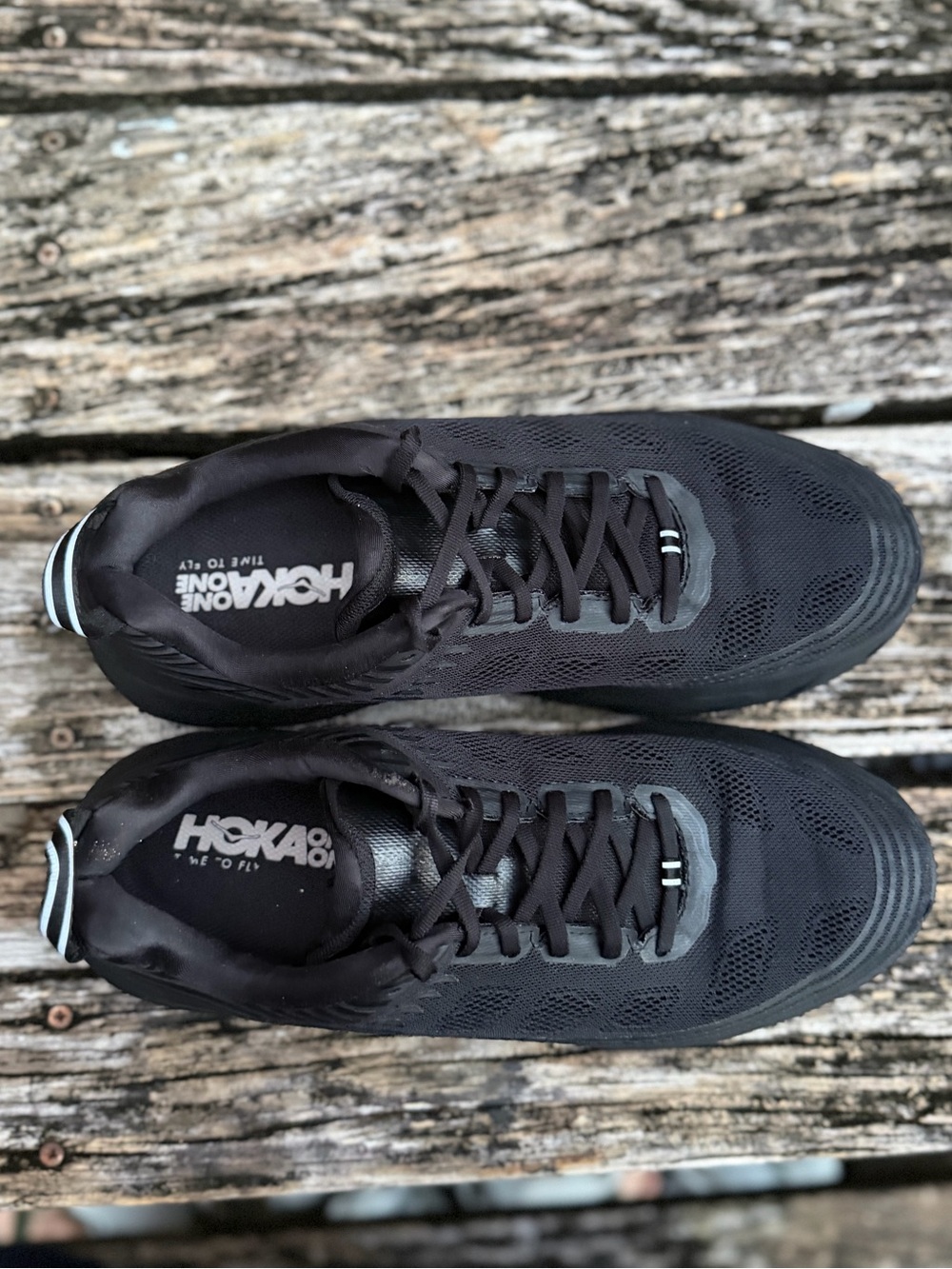 Hoka One One Bondi 6 Triple Black Men's Sz 11.5 Max Cushion Running Shoes X2 - Picture 12 of 16